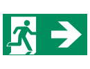 Taktisches Zeichen Rettungsweg, rechts