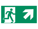 Taktisches Zeichen Rettungsweg, rechts hoch