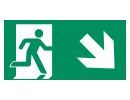 Taktisches Zeichen Rettungsweg, rechts runter
